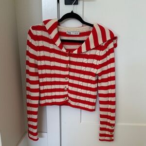 Zara Striped Knit Cardigan